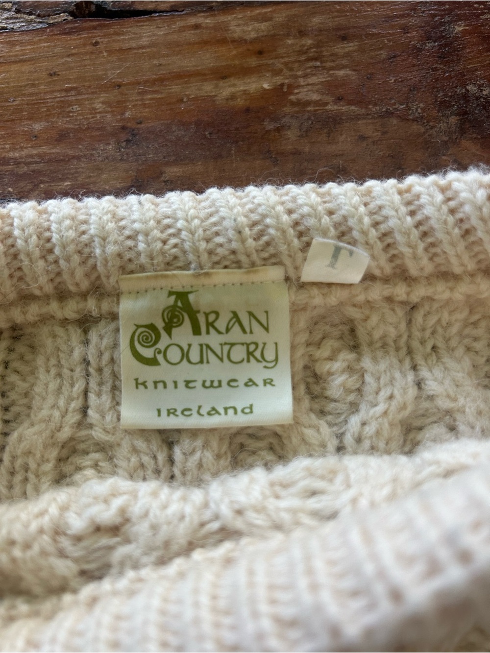Cream Cable Knit Women's Fisherman Sweater - Picture 3 of 4